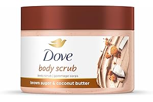 Dove Scrub Brown Sugar & Coconut Butter For Silky Smooth Skin Body Scrub Exfoliates & Restores Skin's Natural Nutrients 10.5 oz