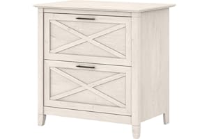 BUSH HOME Bush Furniture Key West 2 Drawer Lateral File Cabinet in Linen White Oak, Document Storage for Home Office, Accent Chest with Drawers