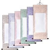 WANDIC Blank Hanging Scroll, 6 Pcs Blank Painting Scrolls Calligraphy Wall Mounting Scrolls Chinese Paper Scrolls for Art Painting Calligraphy Writing