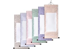 WANDIC Blank Hanging Scroll, 6 Pcs Painting Calligraphy Wall Mounting Scrolls for Art Writing, Chinese Paper