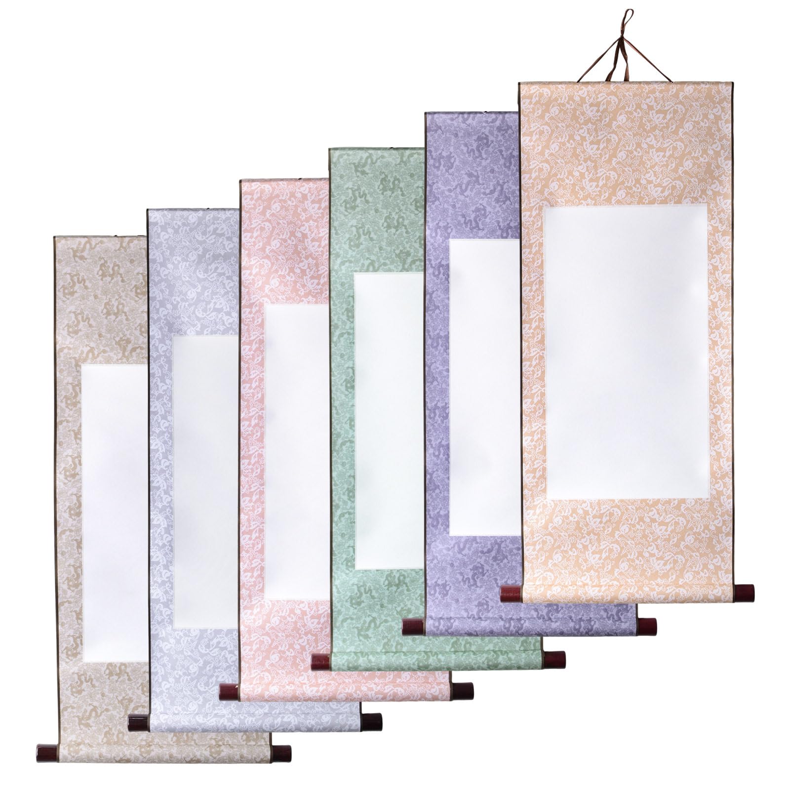 WANDIC Blank Hanging Scroll, Set of 6 Blank Painting Scroll Chinese Calligraphy Chinese Paper Scrolls for Painting Calligraphy Art