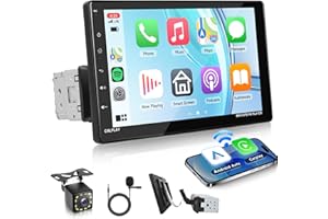 Rimoody Single Din Wireless CarPlay Android Auto Car Radio, Rimoody 9 Inch Touch Screen 1 Din Stereo, Bluetooth FM Radio, Mir
