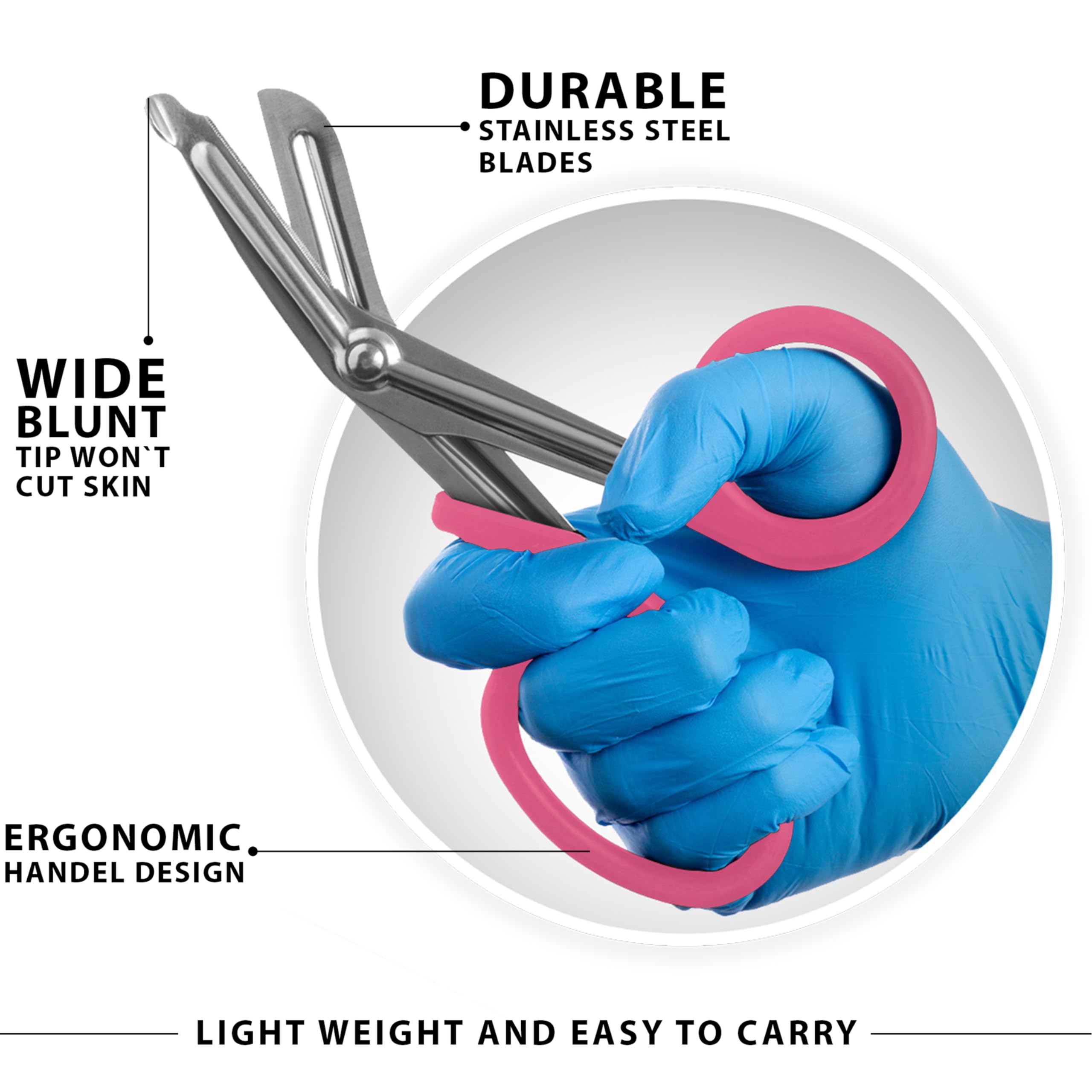 ASA TECHMED Medical Starter Kit - Stethoscope, Durable Blood Pressure Monitor, and EMT Shears and Protective Carrying Case Ideal for Healthcare Professionals, Pink