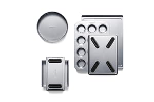 Calphalon Nonstick Bakeware Set, 6-Piece Set Includes Cookie Sheet, Cake, Brownie, Loaf, and Muffin Pans, Dishwasher Safe, Silver
