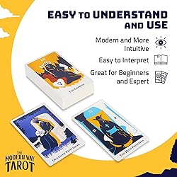 Modern Tarot Card Deck with 194-Page Guidebook and