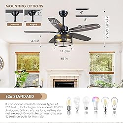 Farmhouse Ceiling Fan with Light and