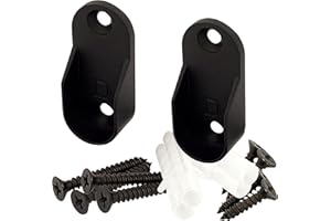 DESUNIA Oval Closet Rod End Supports | Screw on Type | 15mm x 30mm | Matte Black | 4 Pack