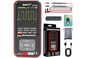 ZOYI 2 in 1 Handheld Oscilloscope with Multimeter 5MHz Bandwidth with Auto Waveform Measurement 3.2" IPS Color Display USB-C Rechargeable for Electronics Repair and Engineering