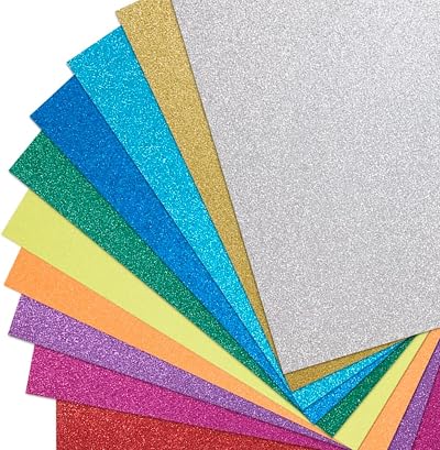Springboard Glitter Card Sheets A4 10-Pack 290gsm Assorted Colours