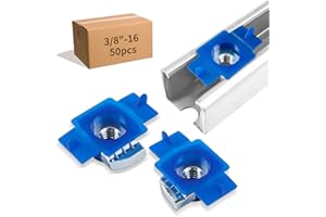 AOIGU 3/8-16" Nylon Strut Channel Cone Nuts - 50PCS, Galvanized Channel Squeeze Nut with Twist Tab, Compatible with Unistrut Channels Support Systems and Solar Panel Mounting (50)