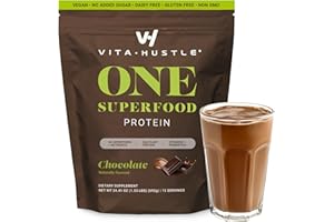 VitaHustle All-in-One Nutrition Shake, Chocolate - Plant Based Protein Powder by Kevin Hart – Vegan Meal Replacement Shake with KSM66 Ashwagandha & 86+ Superfoods - Organic Meal Replacement Powder