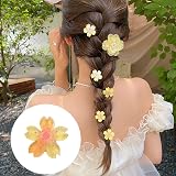 LizCeyMD 15 Pcs Mini Cherry Blossom Flower Hair Claw Clips Women Girls Petal view 7