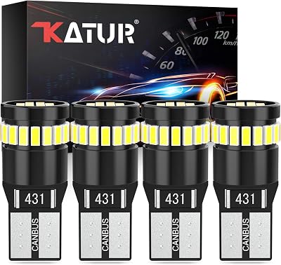 KATUR 194 LED Bulbs 12V 6000K White 4pcs Canbus Error Free W5W T10 168 194