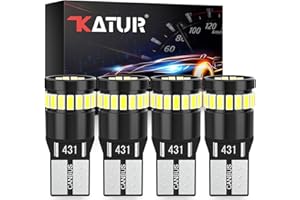 KATUR 194 LED Light Bulb 6000K White Super Bright 168 2825 W5W T10 Wedge 24-SMD 3014 Chipsets LED Replacement Bulbs CANBUS Error Free for Car Dome Map Door Courtesy License Plate Lights (4pcs,White)