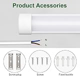 muzha 2 Packs LED Batten Light 5FT 50W 4000K 5000lm PC Body Low Profile view 7
