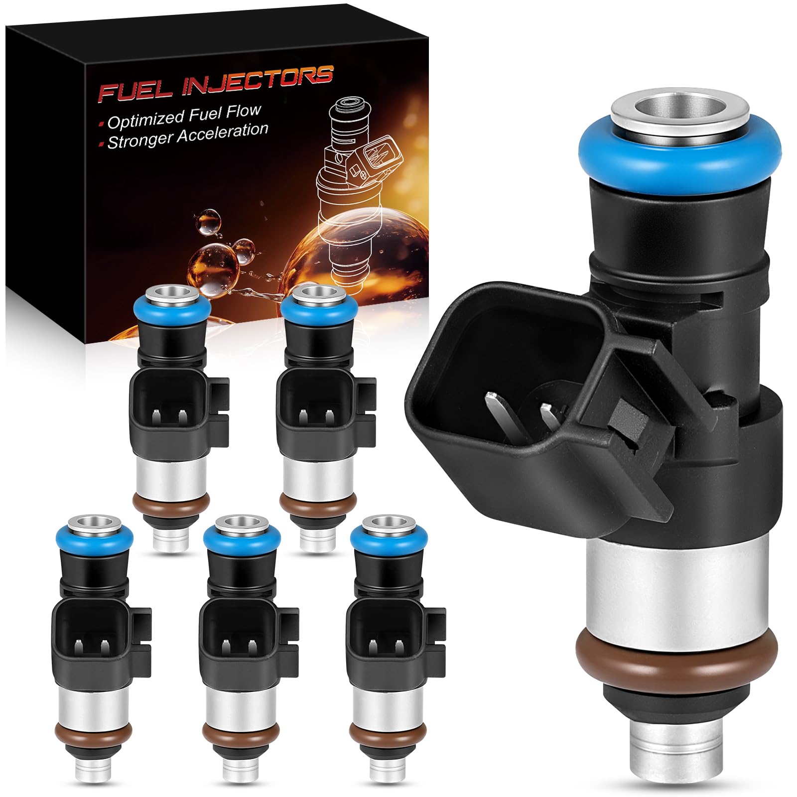 Photo 1 of YZHIDIANF 0280158091 3.5L 3.7L Fuel Injectors Fit For:-Ford 2010-2012 Fusion 2007-2010 Edge Flex Taurus Taurus X, For:-Lincoln MKZ MKX MKT MKS, For:-Mazda CX-9 2008-2015, For:-Mercury Sable, (6 Pcs)