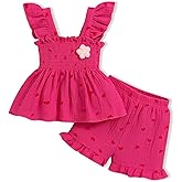 Toddler Girl Clothes Baby Girl Summer Outfits Ruffle Sleeveless Shirts Tops Shorts Set for Girl Clothing