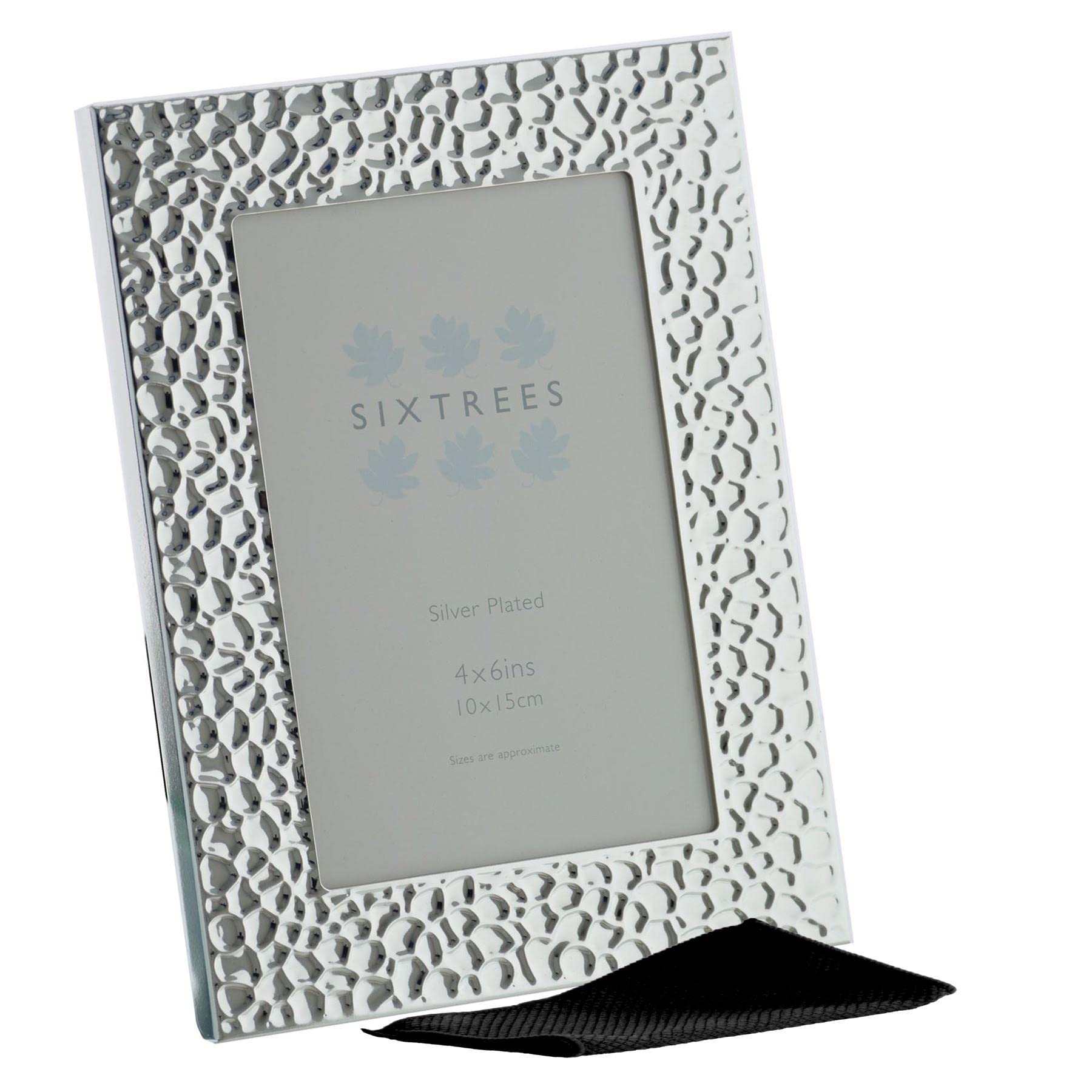 Sixtrees 6-345-46 Williams Embossed Silver Plated 6x4 inch Photo Frame. Complete with microfibre polishing cloth — image 1