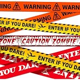Halloween Caution Tapes for Party Decorations, 4-Pack, 3in x 120ft Total | Zombie Zone & Enter If You Dare Warning Tape for Indoor/Outdoor Use, Haunted Houses, Danger Areas, Door and Yard Decor