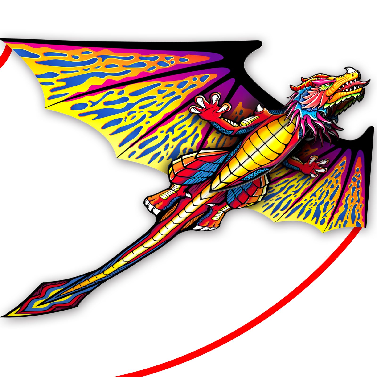 SGftre 3D Pterosaur Kite for Boys & Adults Easy to Fly,Beach Trip Outdoor Games Single Line String with Tail,Beach Kite for Family Outdoor Activities (Red)