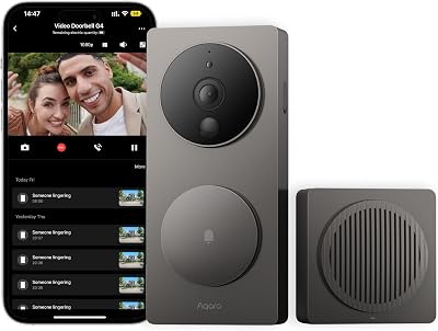 Aqara Video Doorbell G4 with Chime 1080p FHD HomeKit Secure Video 2-Way Audio