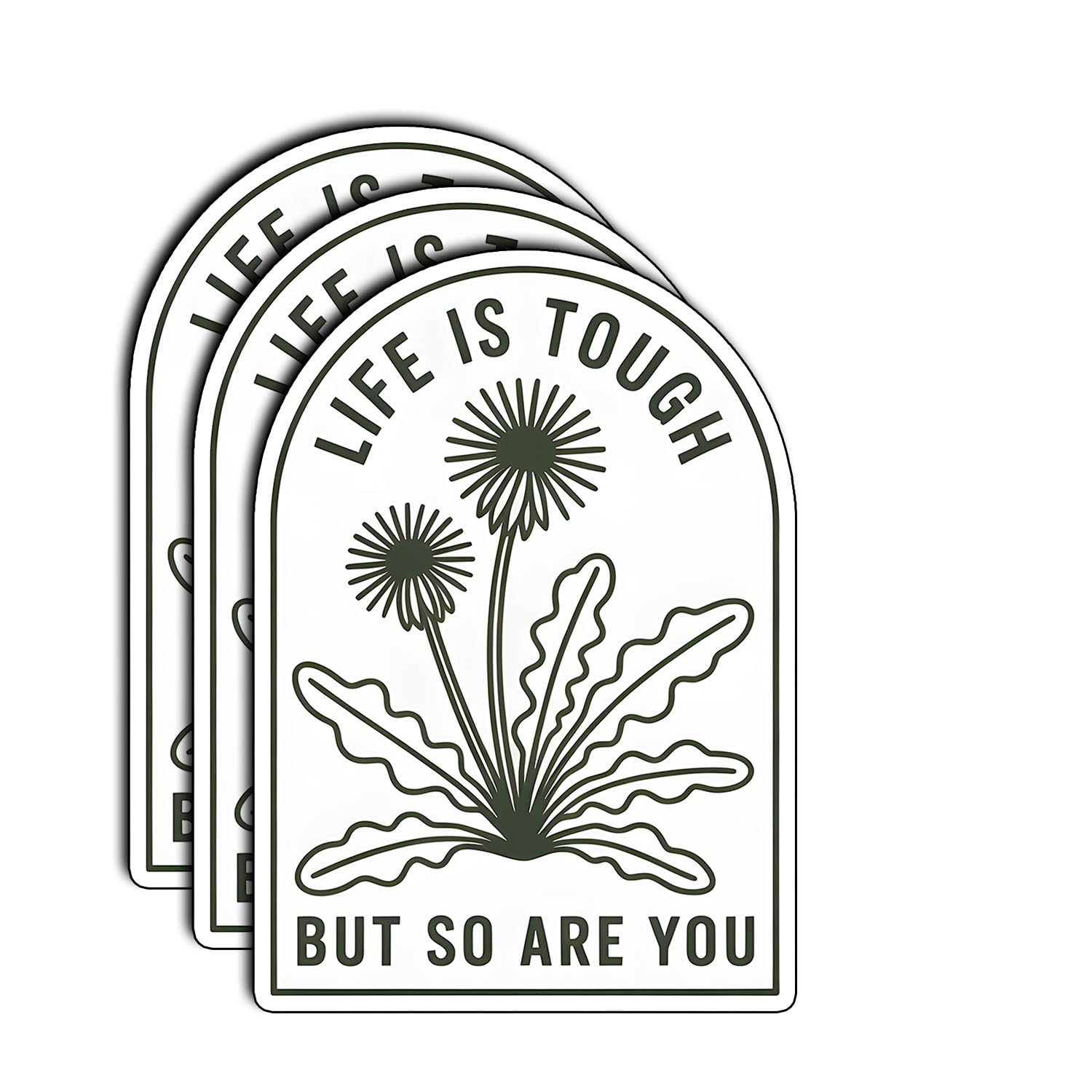 Photo 1 of (3Pcs) Life is Tough But So are You Stickers Dandelion Motivational Mental Health Waterproof Vinyl Stickers for Laptop Water Bottle Tumbler Phone Planner Positive Decals for Adults Teens 3x2
