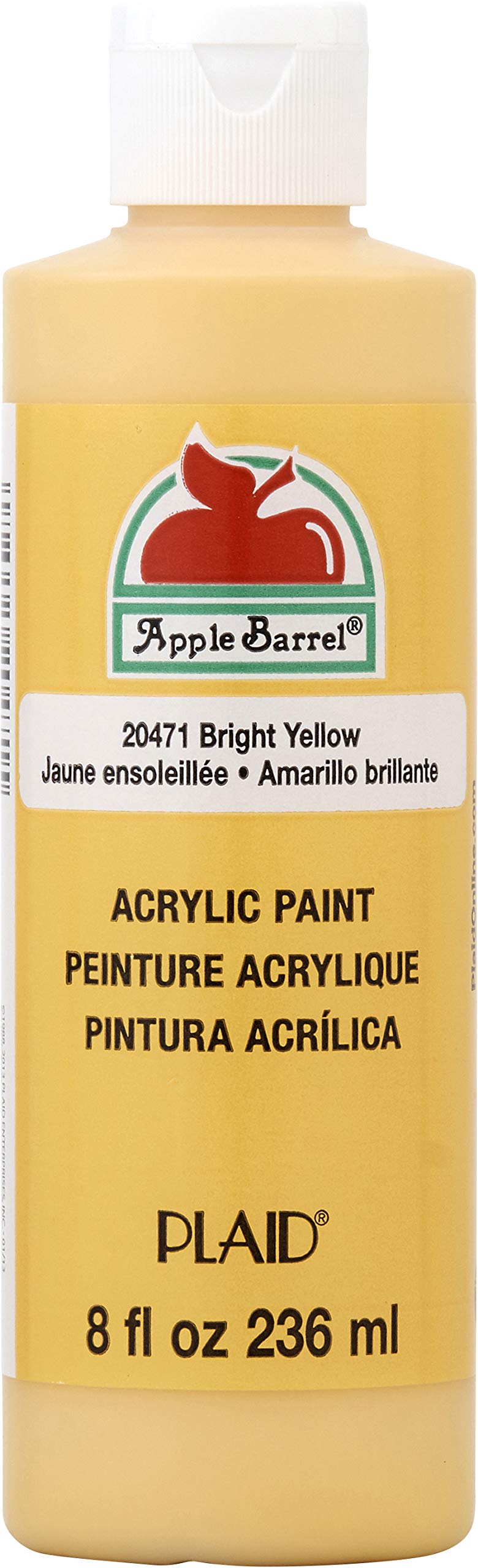 Photo 1 of Apple Barrel Acrylic Paint in Assorted Colors (8 Ounce), 20471 Bright Yellow- Pack of 1