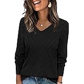WIHOLL Sweaters for Women V Neck Casual Knit Long Sleeve Tops Lightweight Pullover Clothes Fall Fashion Outfits 2026