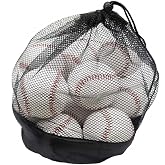 Tebery 12 Pack Standard Size Adult Baseballs Unmarked &amp; Leather Covered Training Ball