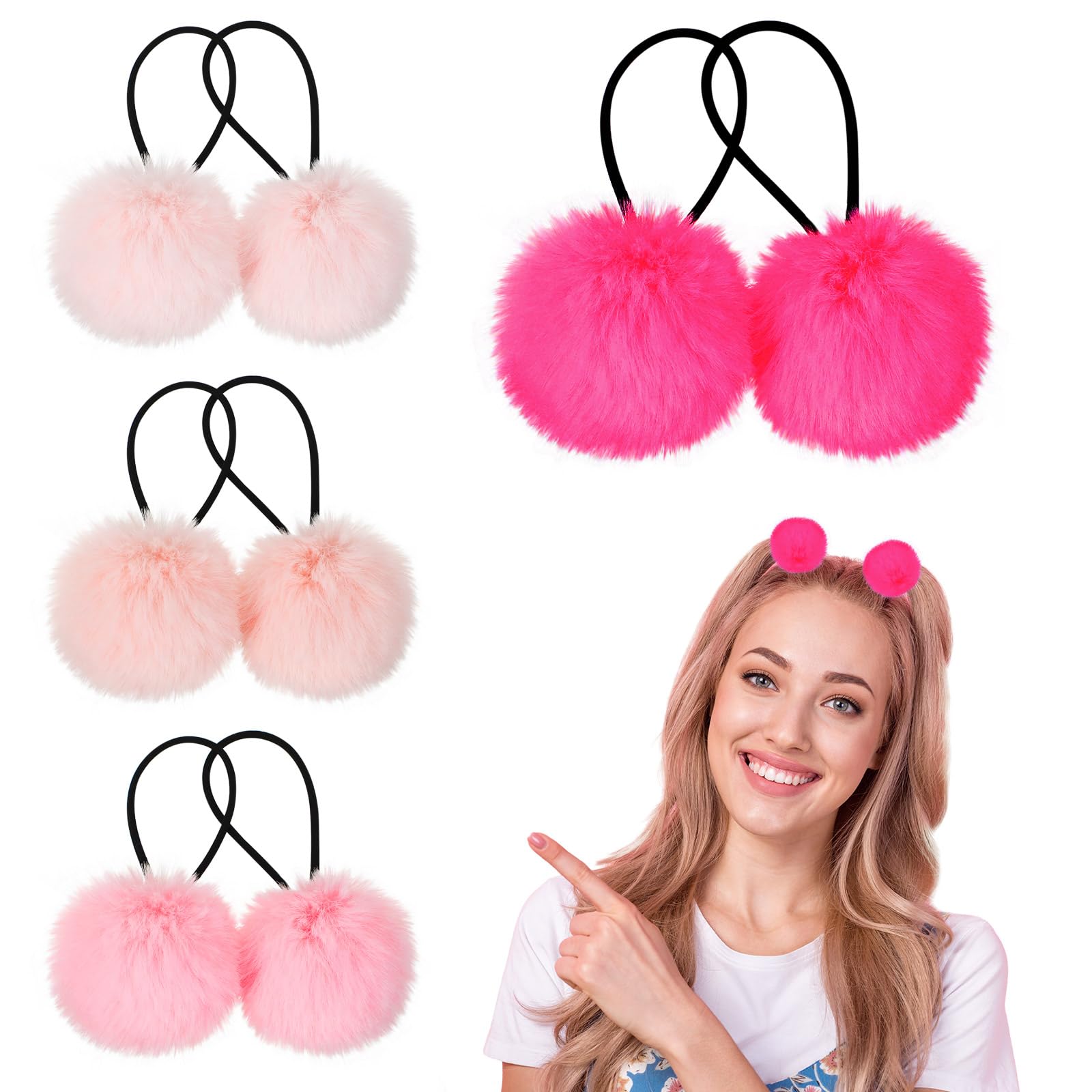 Photo 1 of ****ONLY ONE***

8 Pcs Fluffy Elastic Ball Hair Accessories - Pom Pom Scrunchies in 4 Colors (Pink Series) for Girls, Toddlers and Christmas