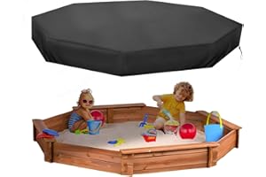 MRWIZMS Octagon Sandbox Cover, Outdoor Garden Outdoor Octagon Sand Box Cover, 420D Oxford Cloth Waterproof, Windproof and Dustproof, Suitable for Children's Sandbox Protection (Black,84" X 78" X 9")