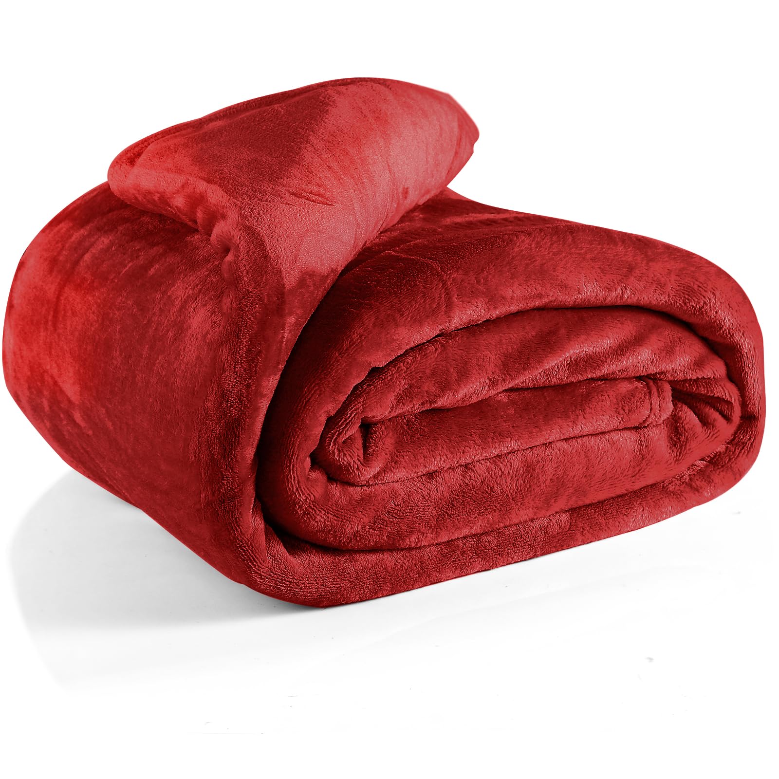 EHC Fleece Blanket Sofa Throw, Cozy Blanket Soft Fluffy Throws for sofa Large Bed and Couch Double, Wine, 150x200cm
