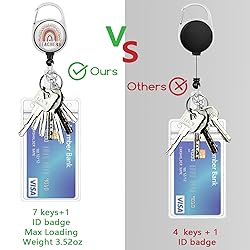 Piefly Teacher Lanyards for Id Badges, Rainbow