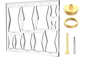 inBovoga 7 * 7 Inch 10 in 1 Router Templates for Woodworking, Bowtie Inlay Template Kit Router Jig Butterfly Template Decorative and 1/4" Router Bushing Guide