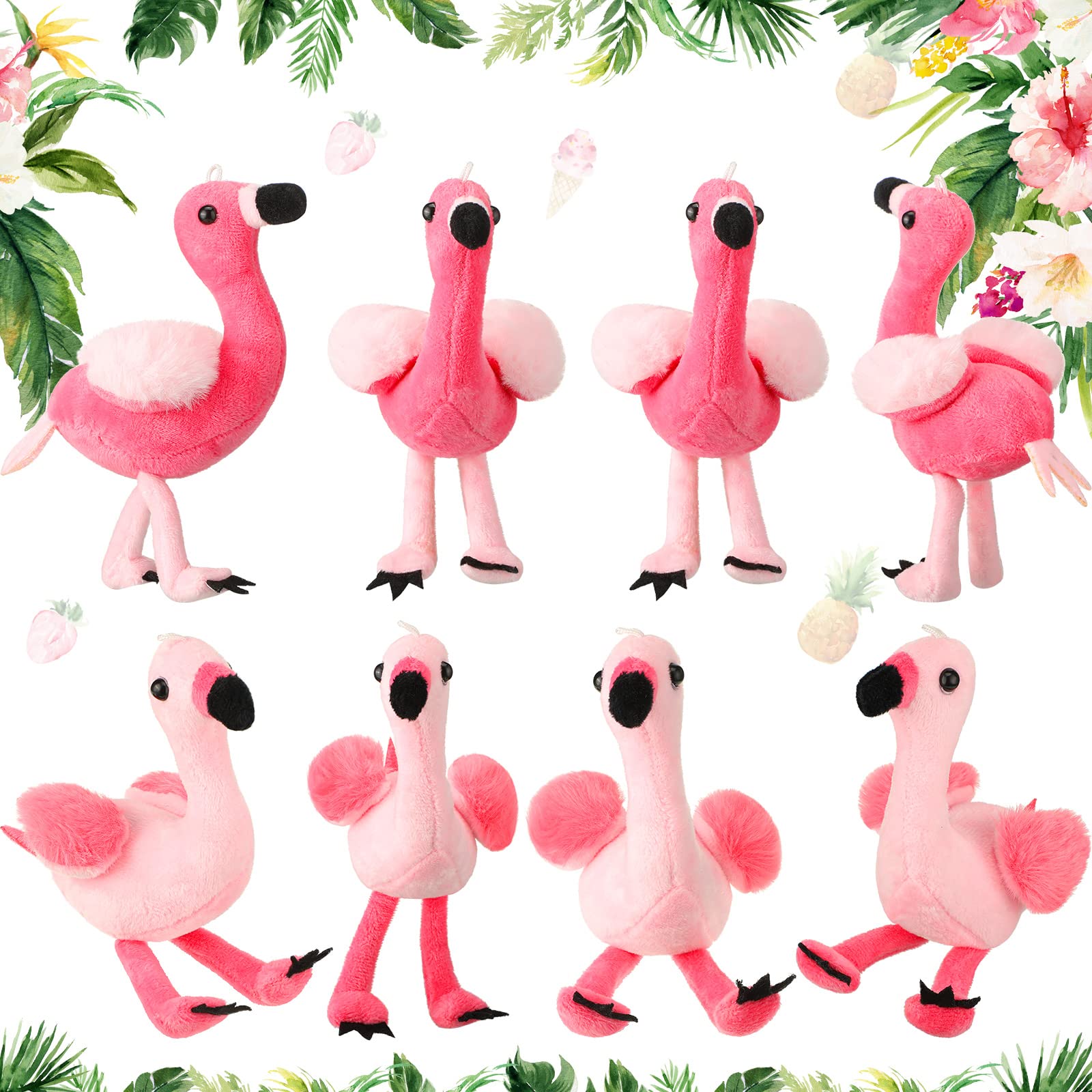 Photo 1 of Skylety 8 Pieces Plush Flamingo Party Favors Small Flamingo 6 Inch Stuffed Animal Toy Ornaments Keychain for Christmas Birthday Party Supplies