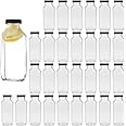 8 oz Glass Bottles,Reusable Glass Water Bottles With Airtight Lids,Vintage Drinking Bottles for Smoothies,Kombucha,Tea,Juicing Bottles Beverage Bottle Milk Bottles With Caps,Liquid Storage Jars 30pack
