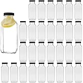 Encheng 8 oz Glass Bottles,Reusable Glass Water Bottle With Airtight Lids,Vintage Drinking Jars for Smoothies, Kombucha,Tea,Juicing Bottles Beverage Milk Bottle With Caps,Liquid Storage Jars 30pack