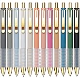 Linbsunne Gel Pens Black Ink Pen 0.5mm Fine Point, 12-count | Smooth Writing, Retractable Pens with Soft Grip, Office School