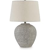 Signature Design by Ashley Dreward Casual 25 Inch Paper Table Lamp, Smoky Brown Finish