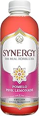 SYNERGY The Real Kombucha - Pomelo Pink Lemonade - 16 fl oz Bottle - Raw Probiotic Drink for Gut Health and Immune Support