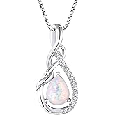 STARCHENIE Infinity Teardrop Pendant Necklace for Women 925 Sterling Silver Birthstone Jewelry