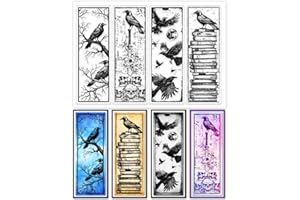 GLOBLELAND Crow Bookmark Clear Stamps Branch Skeleton Bookmark Silicone Stamp Seals Transparent Stamps for DIY Scrapbooking Cards Making Photo Album Journal