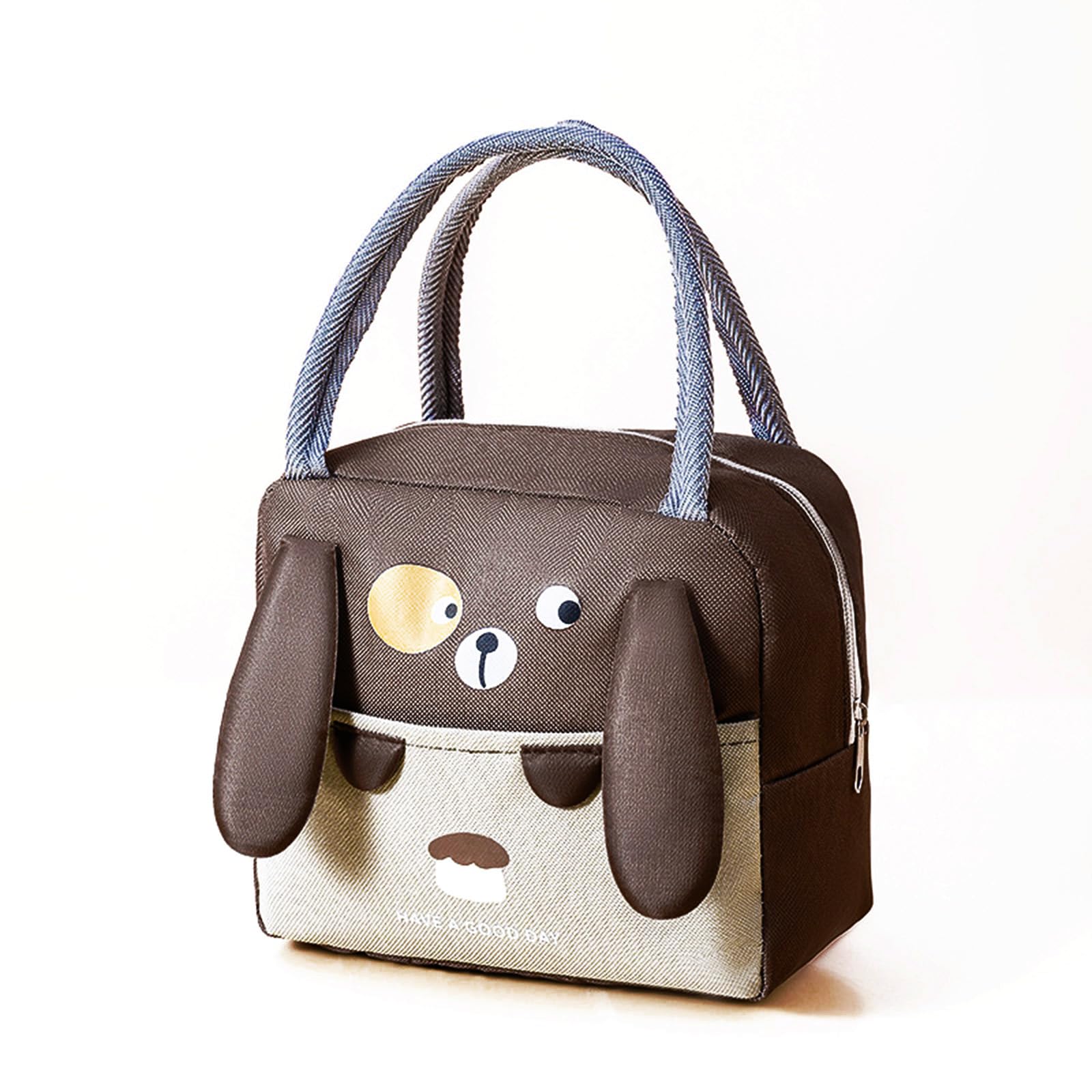 WUWYOUWL Lunch Bag,Cute Carton Insulated Lunch Box,Reusable Lunch Cooler Bags,Waterproof Lunchbag, Foldable Lunch Bag for Women, Men, Kids and Students Travel Picnic School (Coffee Ears Beer) — image 1