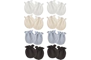 AQOKKA Newborn Baby Mittens No Scratch Cotton Elastic Wrist Gloves Infant Toddler Mittens for Baby Boy Girl 0-6 Months