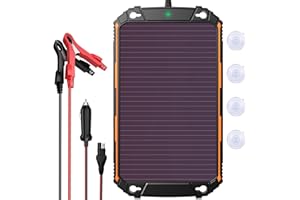 GROPOW 5W 12V Solar Battery Trickle Charger Maintiner, Built-in Smart MPPT Charge Cntroller, Waterproof 5 Watt 12 Volt Solar Panel Charging Kits for Car Auto Boat Marine RV Trailer Motorcycle, etc
