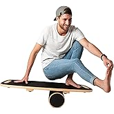 Balance Board for Adults | Wobble Board with Adjustable Stoppers - 3 Different Distance Options | Wooden Balance Boards for Improve Balance, Surf Trainer & Physical Therapy