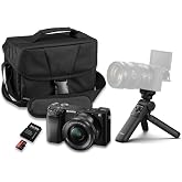 Sony a6100 Mirrorless Camera with Sony E PZ 16-50mm f/3.5-5.6 OSS II Lens + Sony GP-VPT3 Wireless Shooting Grip + SanDisk Extreme Pro 64GB and More (16pc Bundle)