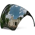 mayoken Full Face Sunglasses, Futuristic Sun Protection Polarized Face Shield for Men & Women, Anti-Fog Mirror Shield Glasses, Lightweight & Comfortable Metallic White