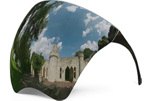 mayoken Full Face Sunglasses, Futuristic Sun Protection Polarized Face Shield for Men & Women, Anti-Fog Mirror Shield Glasses, Lightweight & Comfortable Metallic White