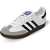 adidas Samba Og J 3-Stripes 60S Retro Contrast Trainers (White Black, US 4.5 Big Kids)